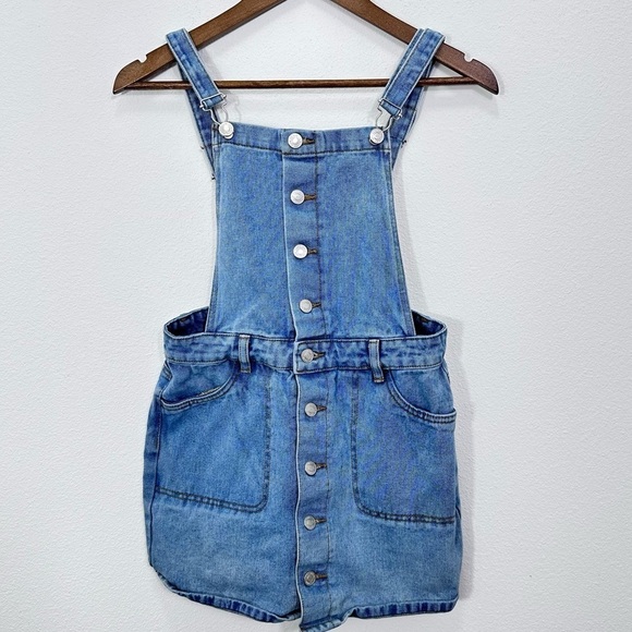 Pacsun Denim Overall Mini Skirt Medium Wash Women's Size Small - Picture 1 of 7